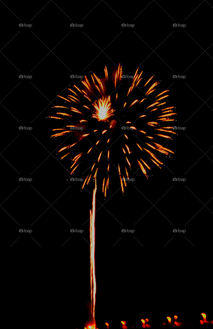 Here, over the Gulf of Mexico, a barrage of missiles designed to explode in a controlled way explode with brilliant red, orange, yellow, green, blue and purple colors! Thousands of people across the United States will be celebrating Independence Day on July 4th by attending firework displays!