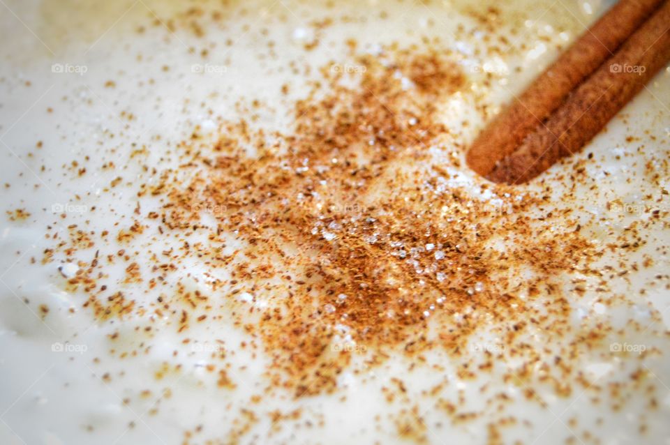 Rice pudding with cinnamon