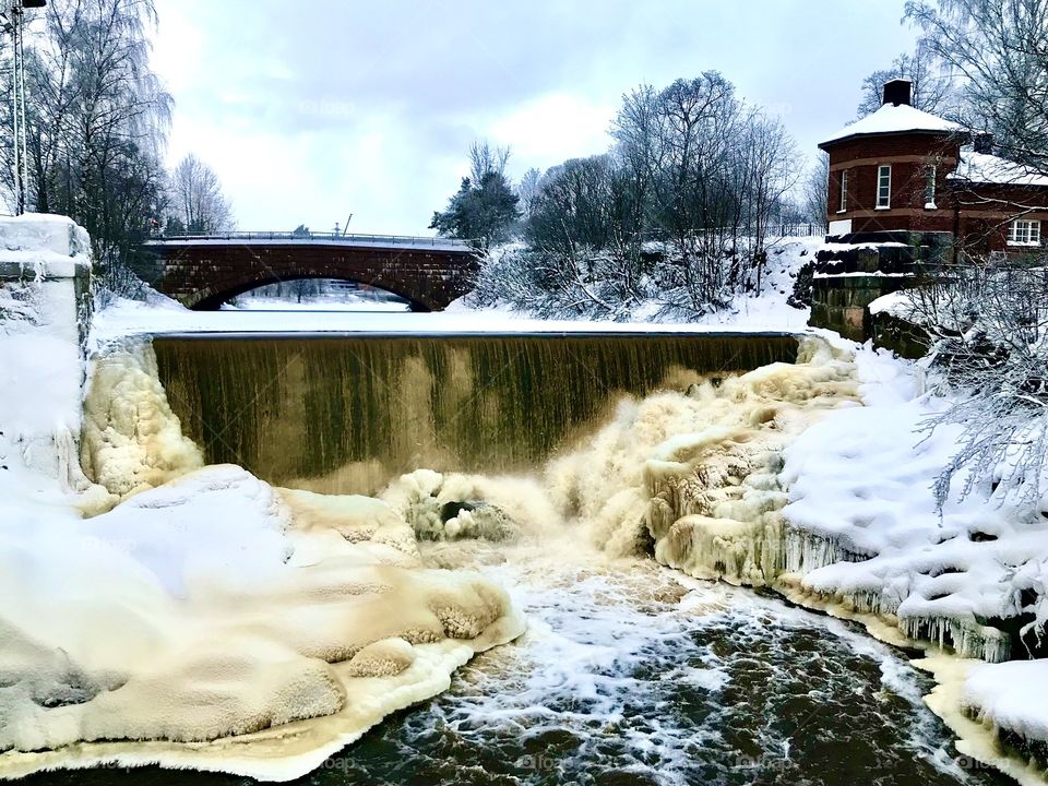 Vanhankaupunginkoski rapids at Old town Helsinki Finland