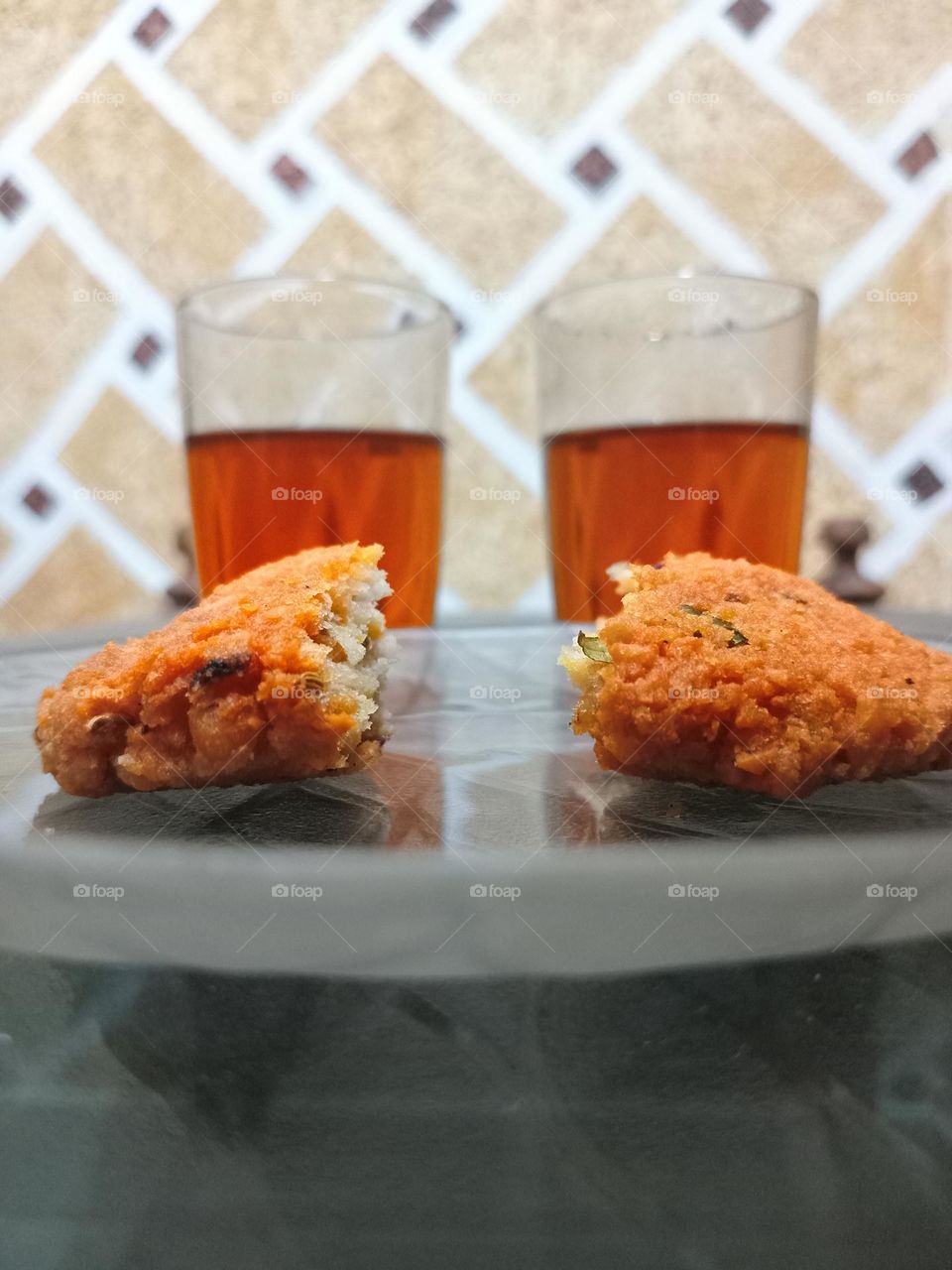 kerala style black tea and snacks, snacks, black tea