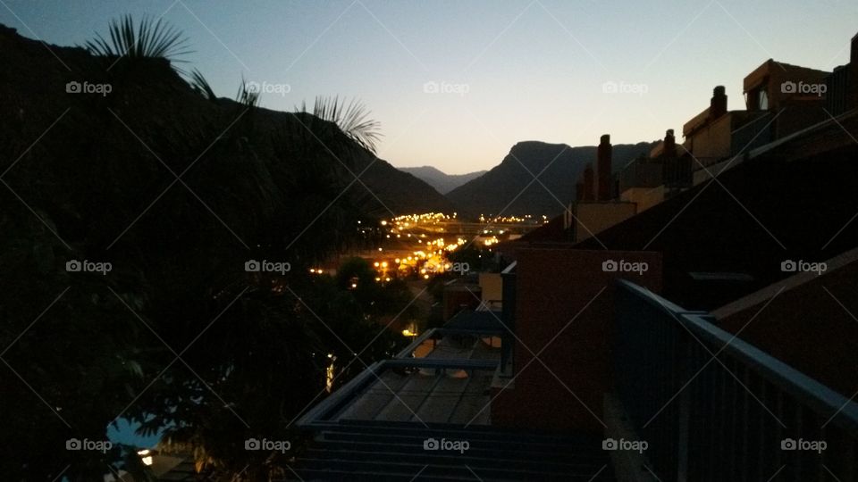Puerto morgan mountain night time landscape