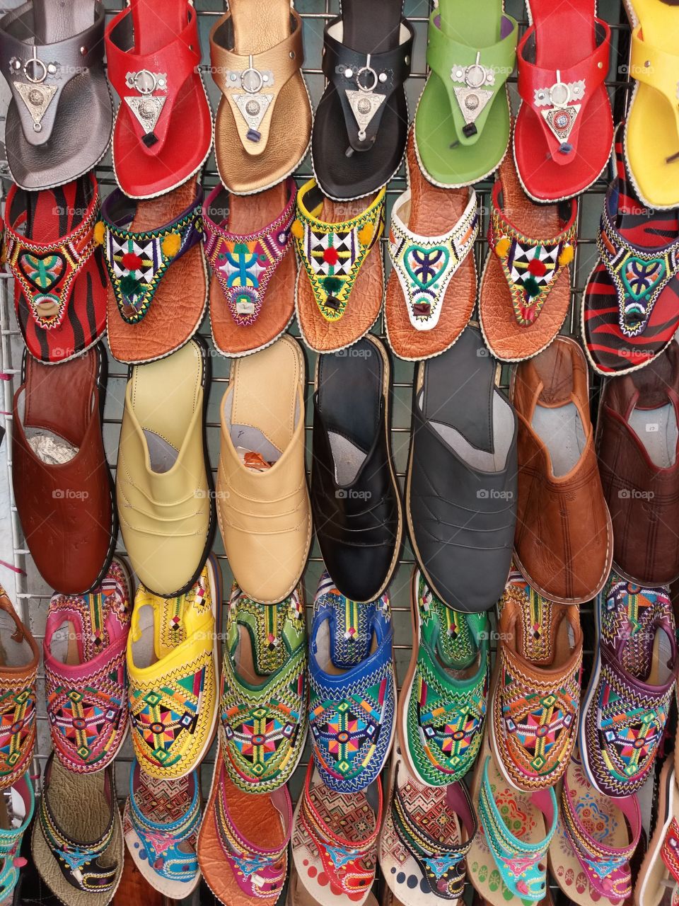 the shoes#Amazigh culture#color#market#Morocco