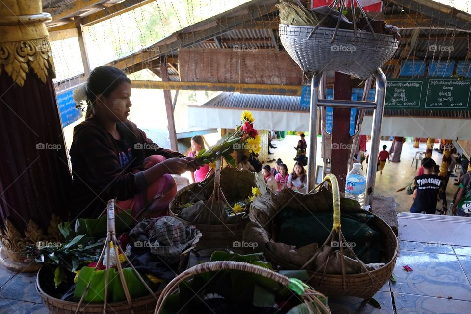 A local sells her goods