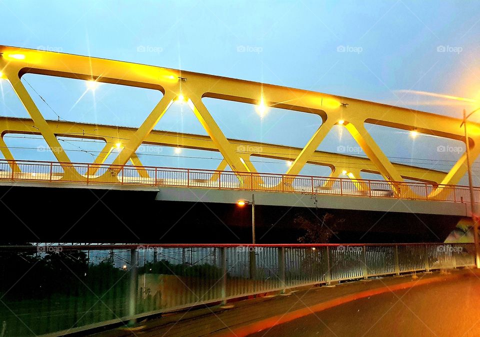 yellow bridge in a german city