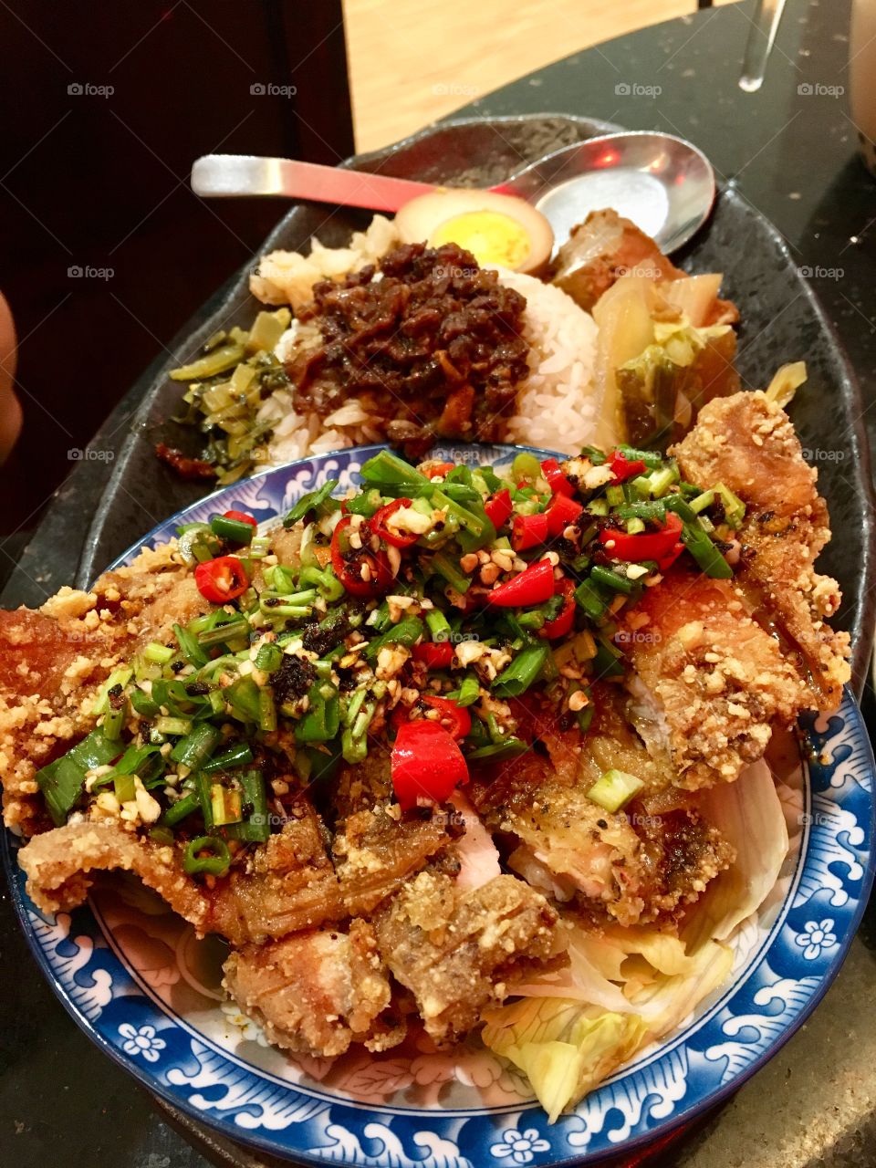 Spicy Szechuan crispy chicken with rice 