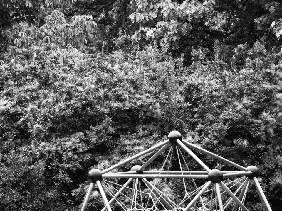 Piece of Art in triangular shaped. At Tarr Family Playground - Central Park New York.