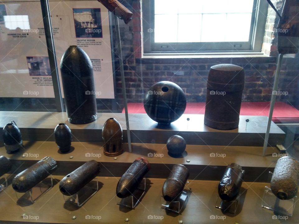 munitions at Tredgar Iron Works Museum. Richmond, Virginia