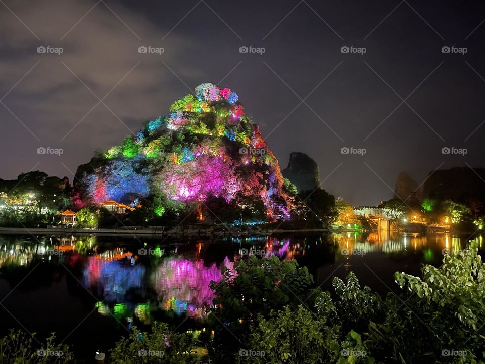 Incredible mountains at night