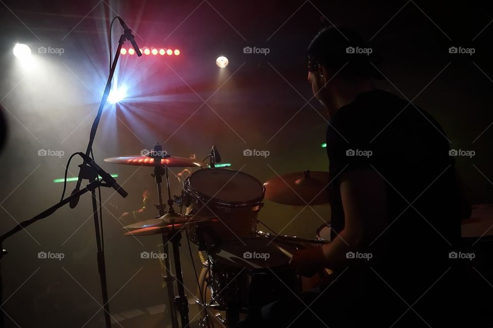 Drummer ready to play. Drummer ready to play