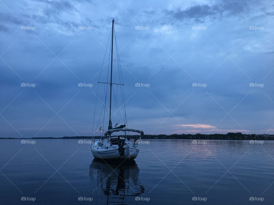 Water, No Person, Sailboat, Watercraft, Dawn
