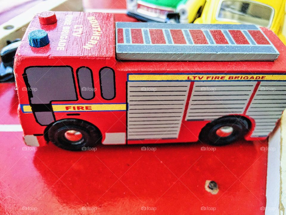 A firefighter toy car.