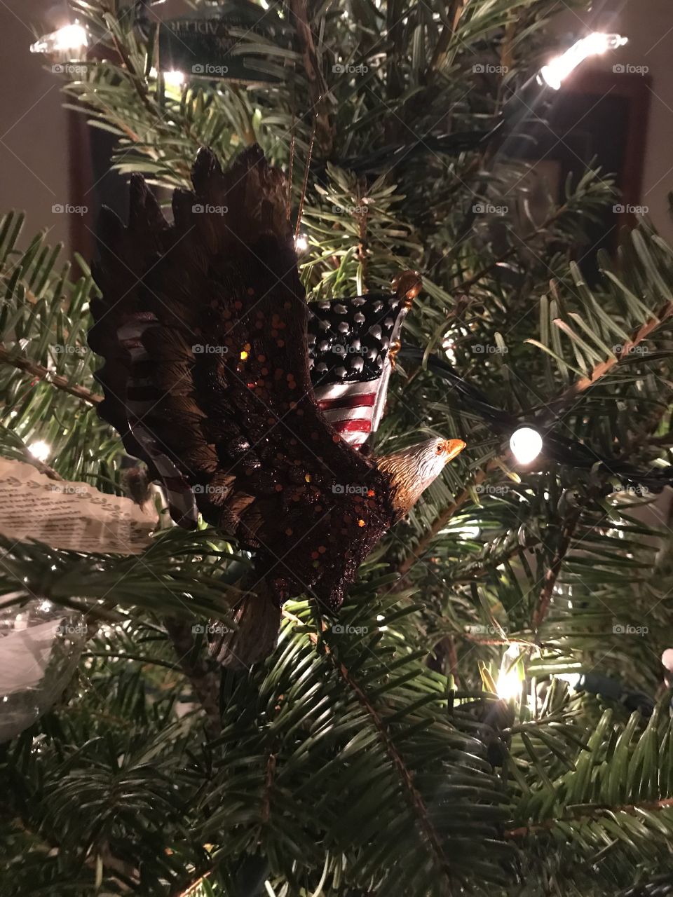 Eagle ornament in Christmas tree
