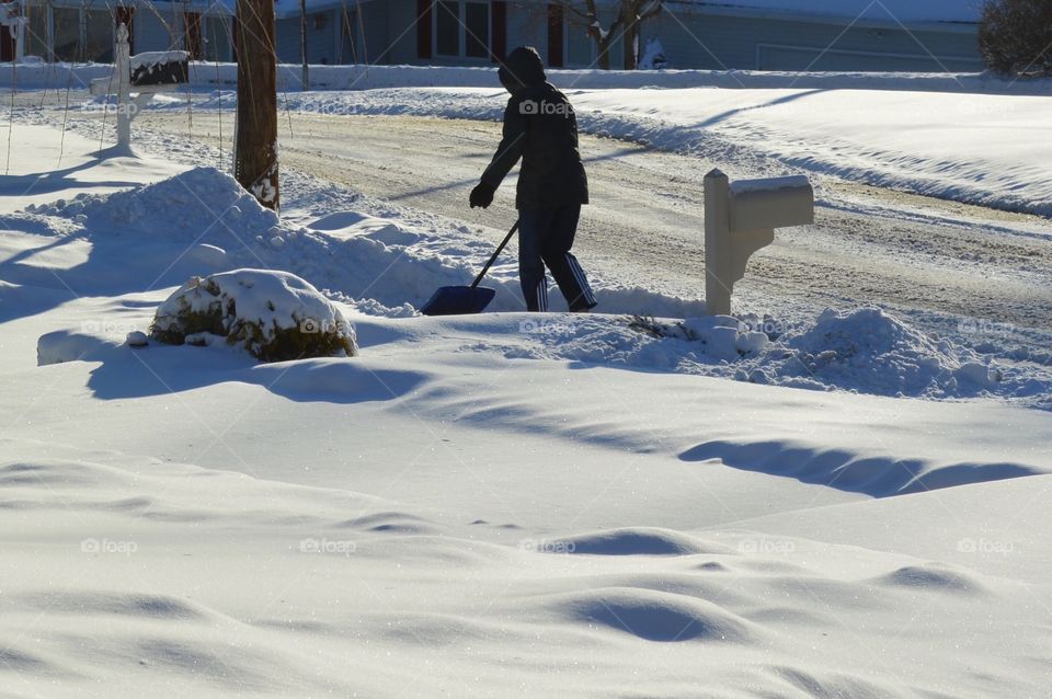 Shoveling snow 