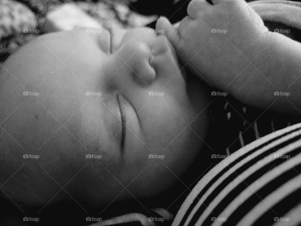 sleeping peaceful newborn baby