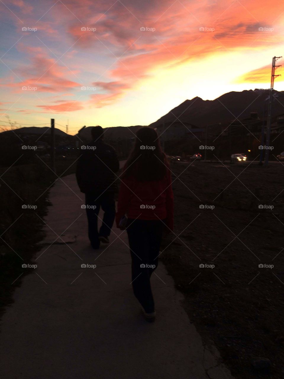 Mis amigos y un atardecer de en sueños 