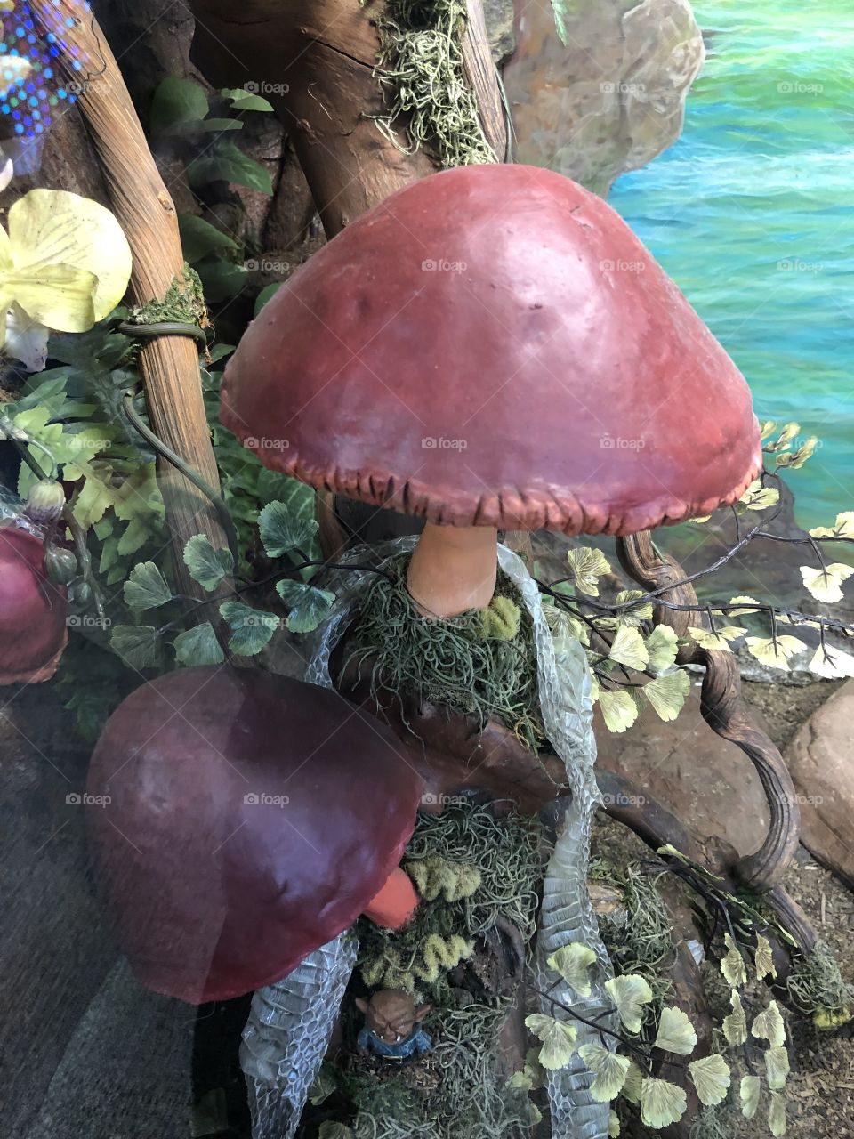 Red mushroom garden decor