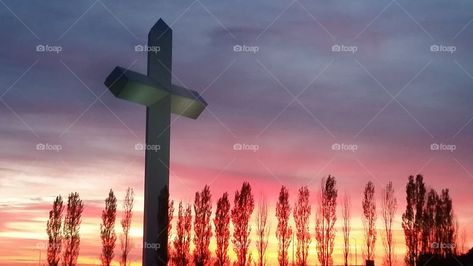 Sunset Under the Cross