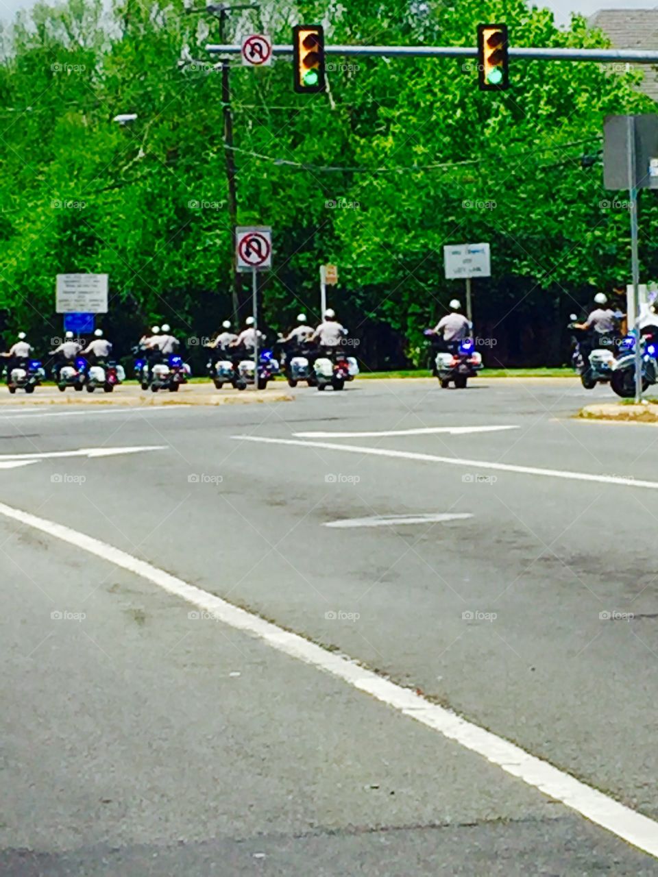 President motorcade police motorcycle VA