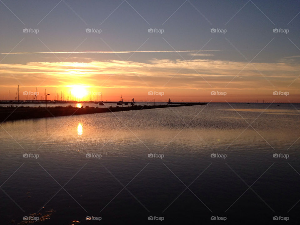 sweden sunset höllviken water by shec