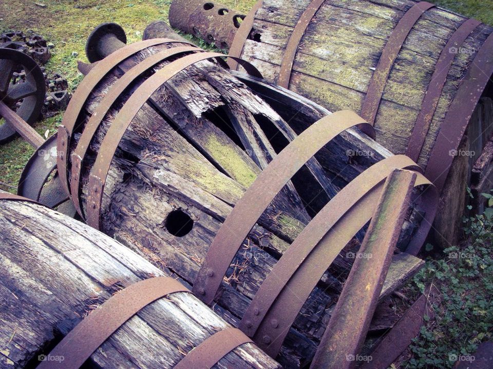 Old broken barrel