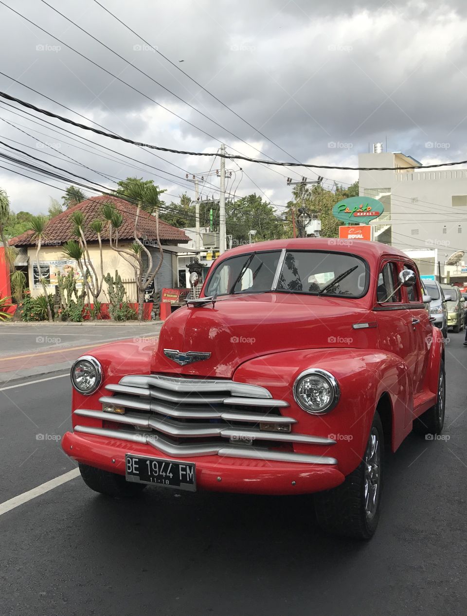 Chevrolet ancient car red