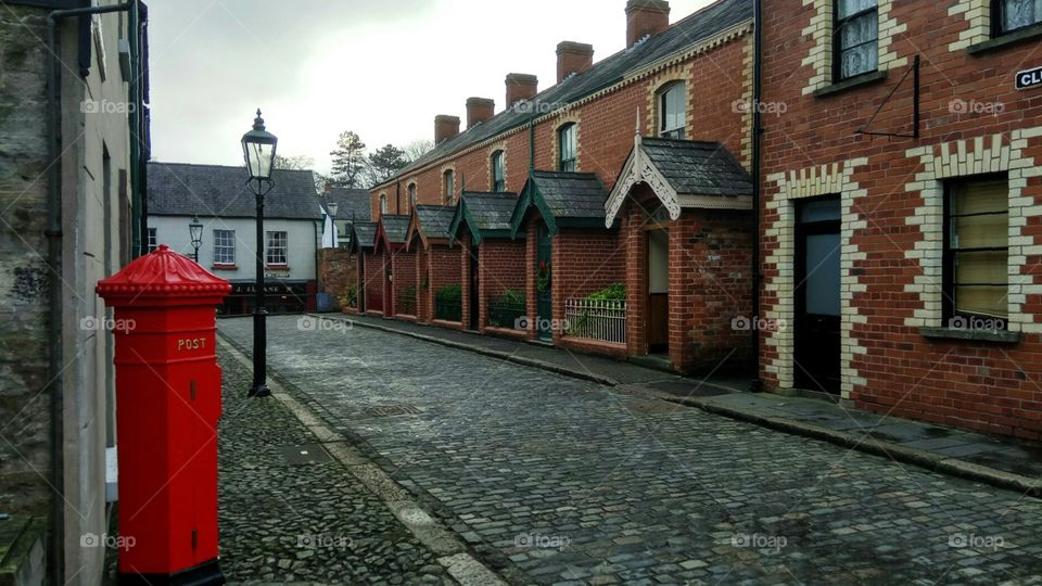 Part of the restored town in Ulster Folk museum in North Ireland
