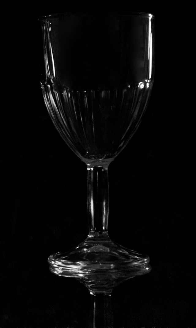Silhouette of a glass of wine