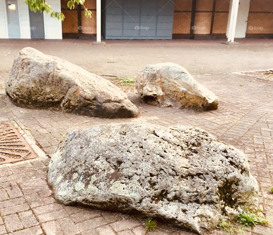 Three stones on the ground