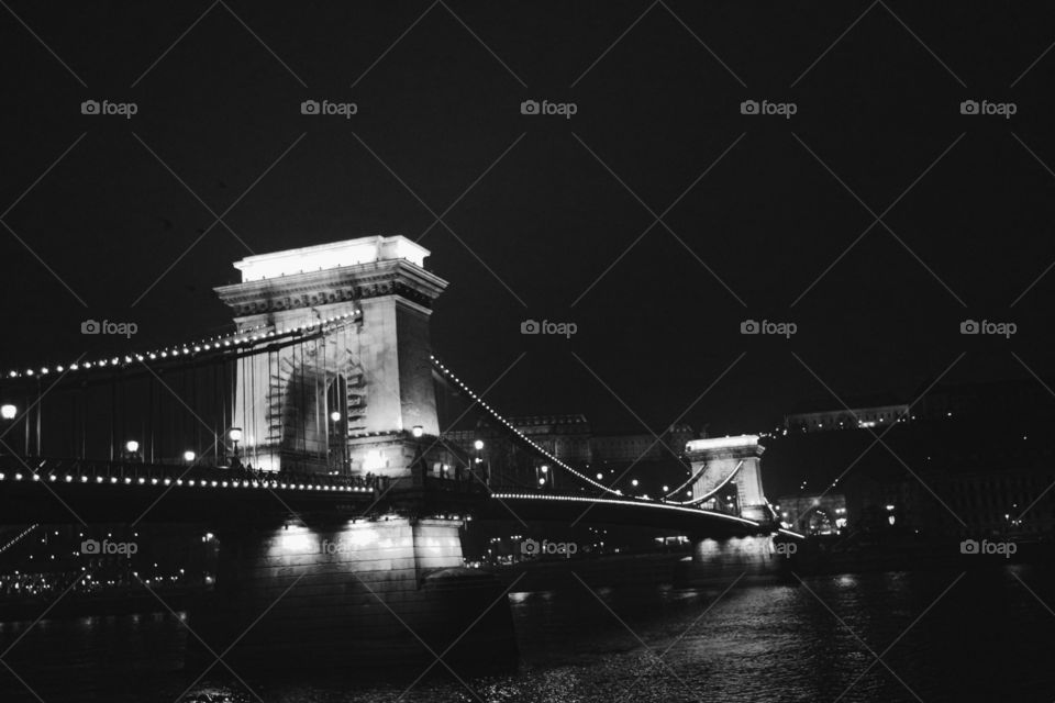 bridge Budapest by night