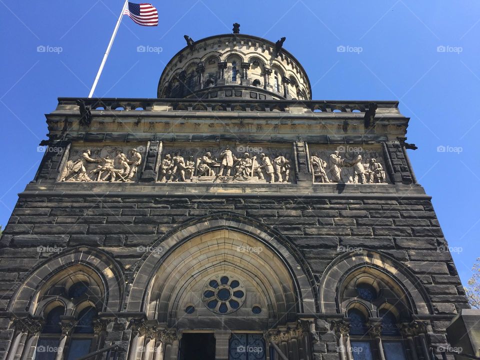 The front view of President James A. Garfield’s Memorial