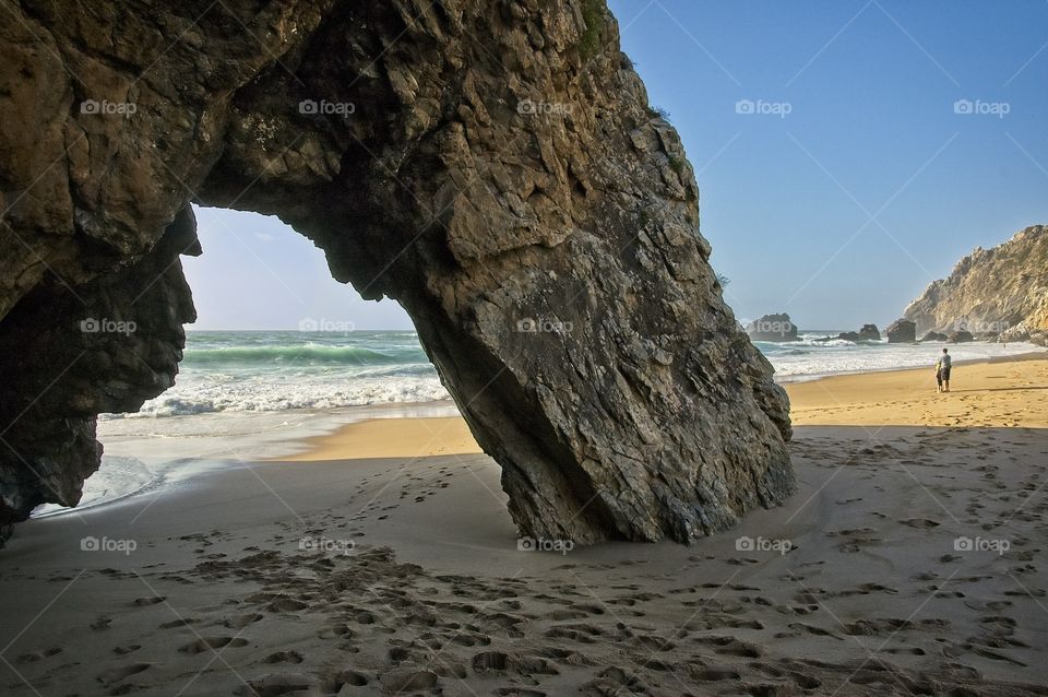 Arch in the rock at Portugal 