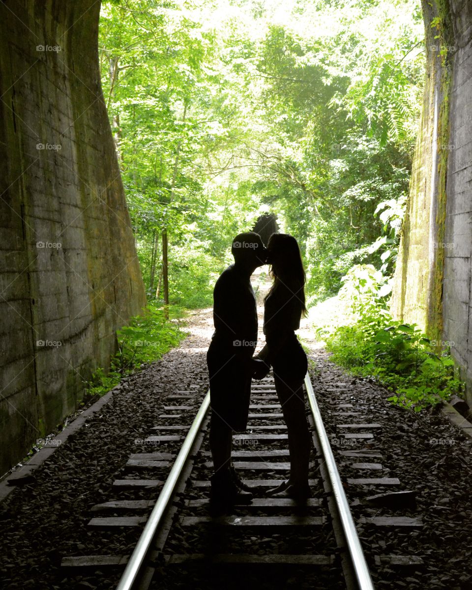 Locomotive, Railway, Railroad Track, Woman, Train