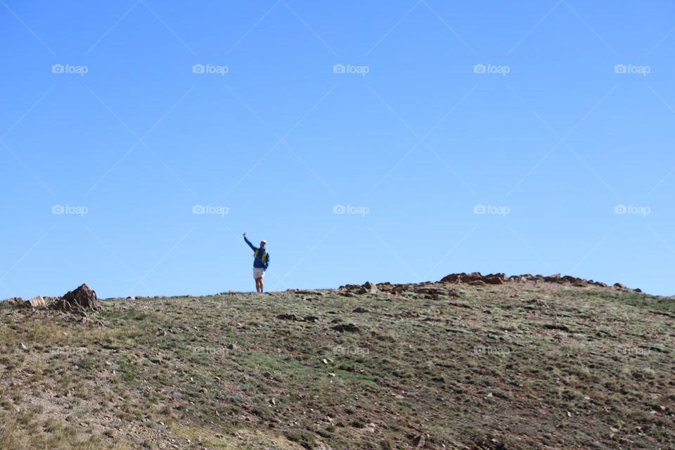 Man on the top of mountains 