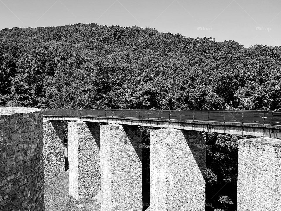 medieval bridge, the entrance to the Neamt citadel, Romania