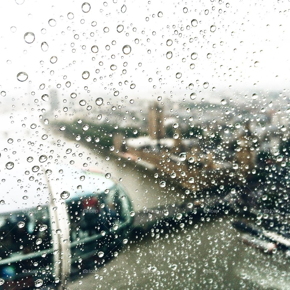 Above a rainy London