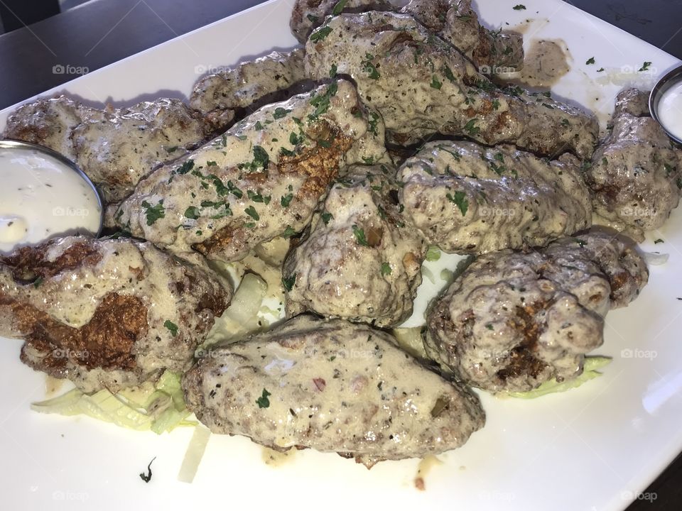 Friend Chicken Wings with Cheddar Cheese