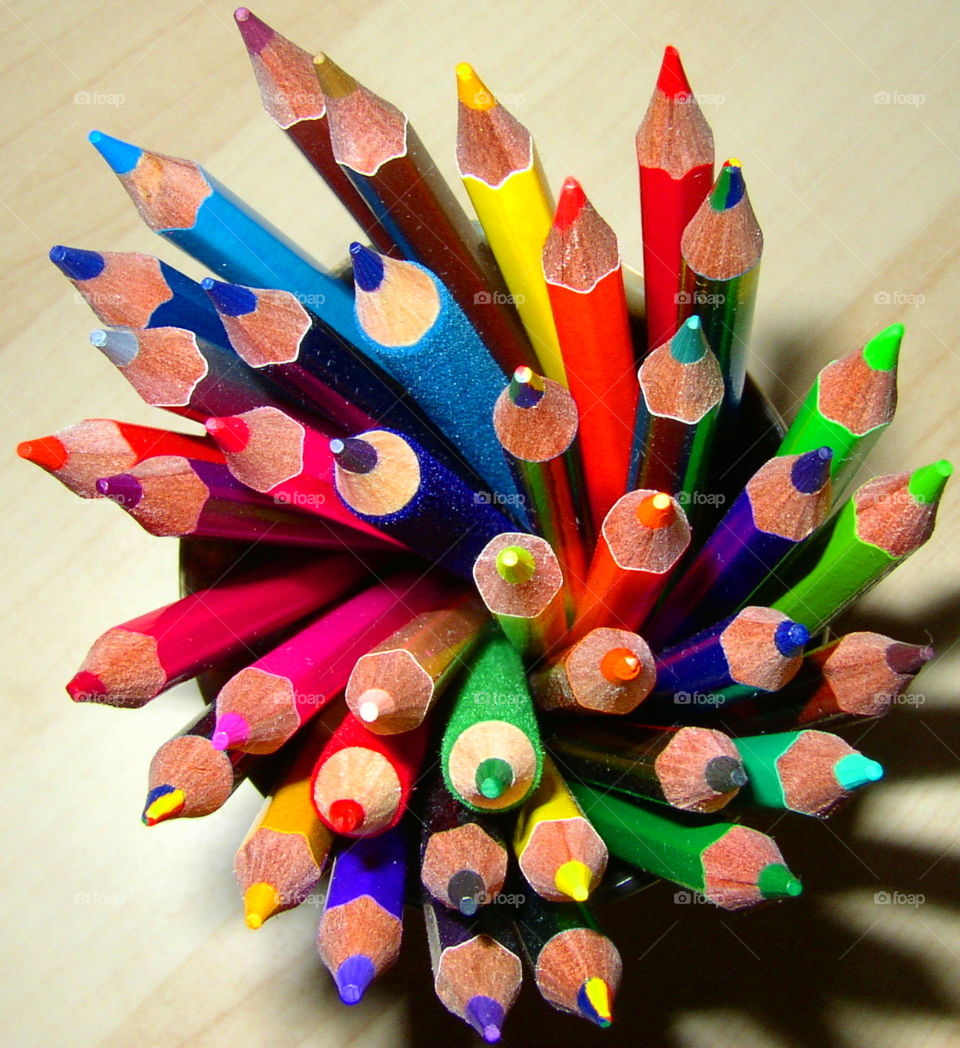 multi pencils colours