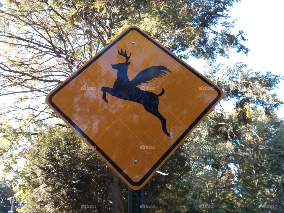 Beware the Jersey Devil road sign