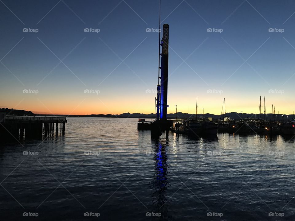 Sunset at Bell Harbor Marina Seattle