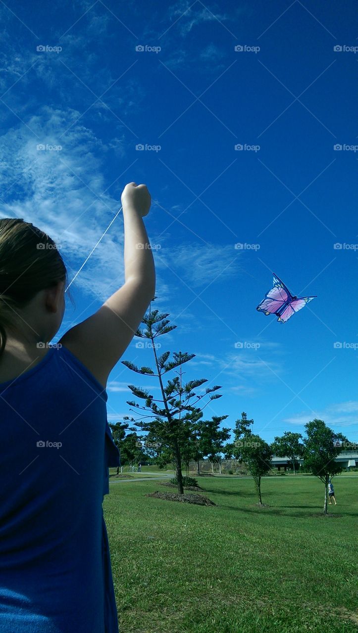 Kite Fun. Enjoying a beautiful, sunny day