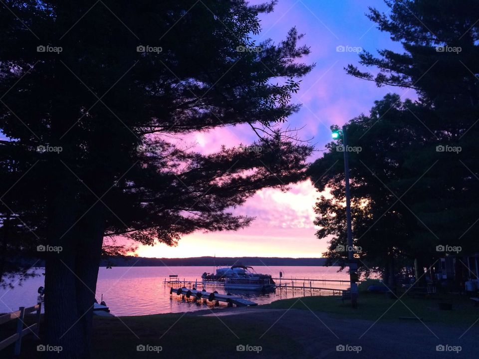 Wisconsin lake sunset