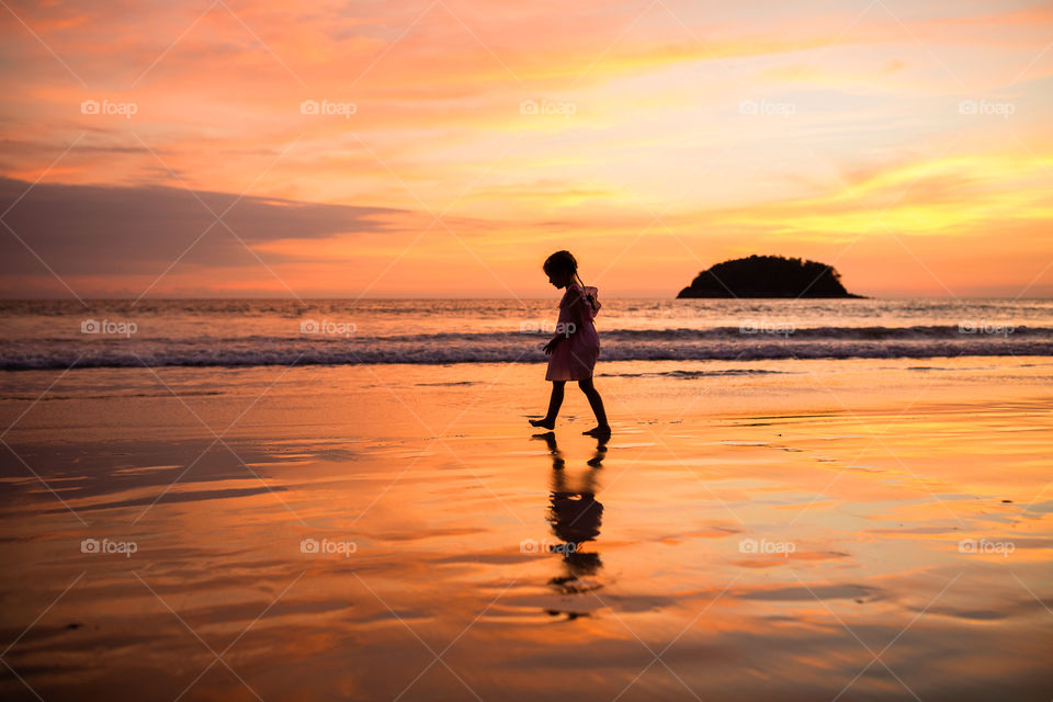 Silhouette of little girl