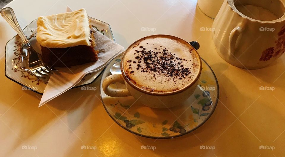 Cappuccino and Carrot Cake