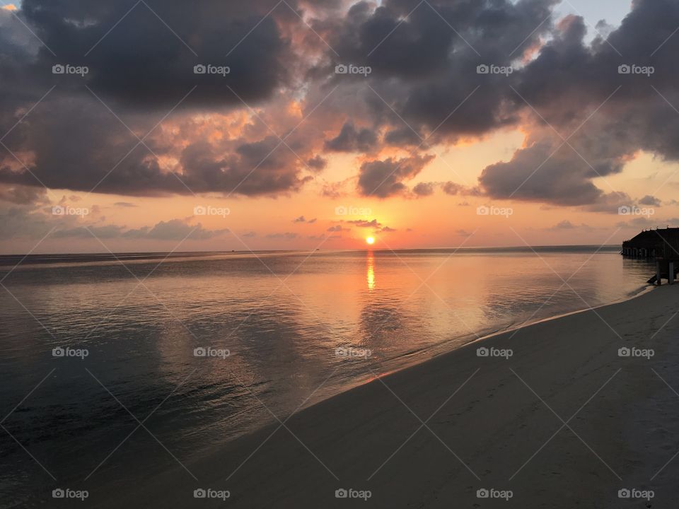 Peaceful sunset, Maldives 