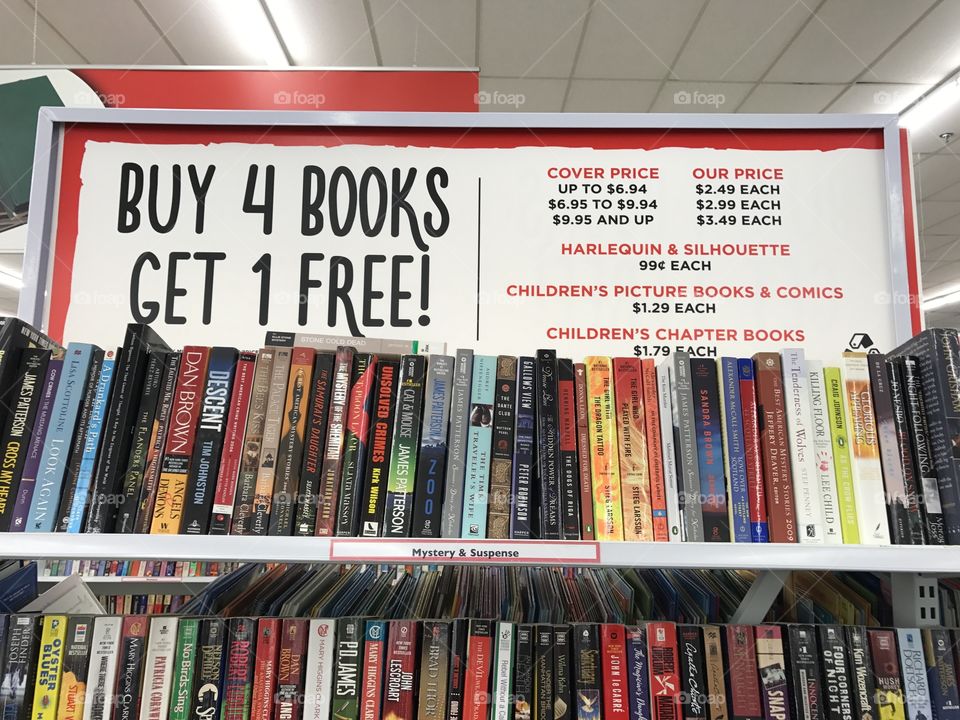 Book prices at Unique Thrift Store, Wheaton, MD