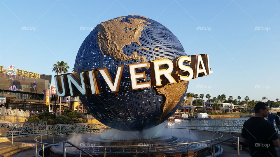 Universal Studios Globe Sign in Orlando, Florida .