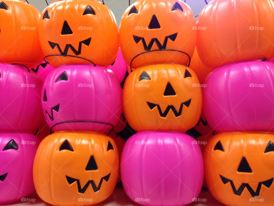 Colorful Halloween pumpkins 