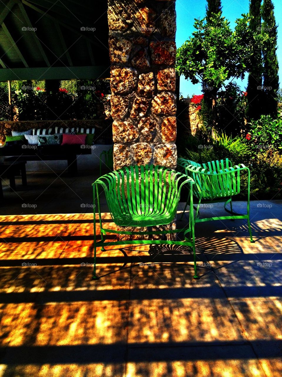 green chair summer house by mrarflox