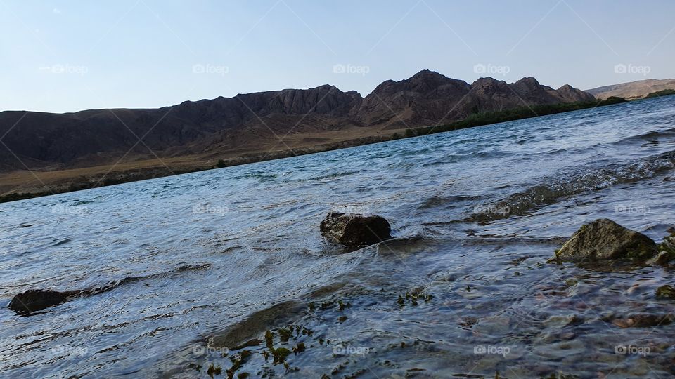 Ili river bank in Kazakhstan