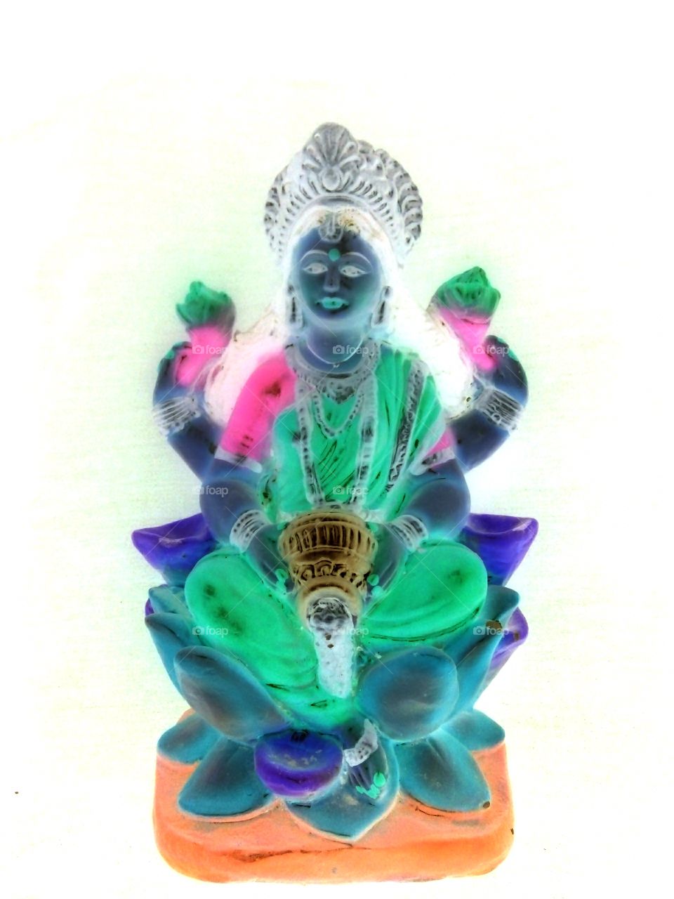 Idol of Goddess,Goddess of Wealth Laxmiji,Statue of Hindu Goddess,Beautiful Idol of Goddess Lakshmi,Negative Idol of Maa Lakshmi,Idol of Worshipable Goddess,Adorable Goddess Maa Lakshmi Idol Negative Image